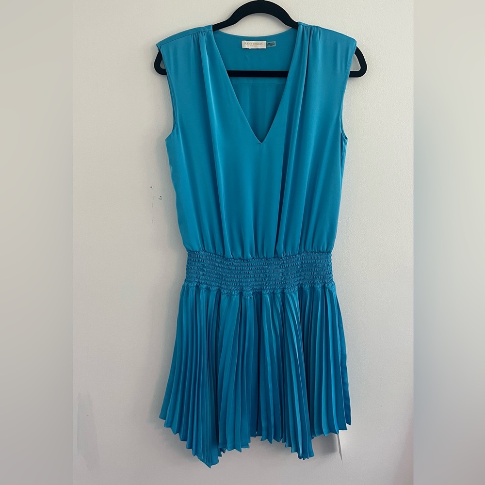 Alesia pleated satin mini dress by Blue Ramy brook size extra small